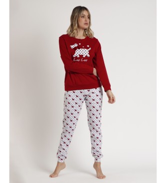 Admas Pijama de manga comprida Top Lou Lou Cold maroon