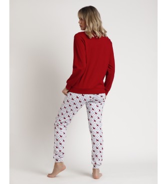 Admas Pyjama-Langarm-Oberteil Lou Lou Cold kastanienbraun