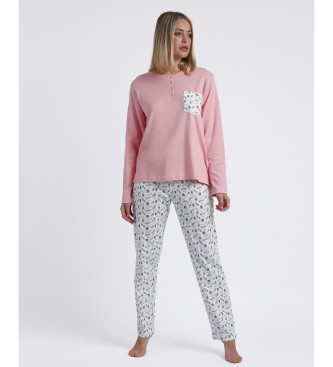 Admas Time to Grow Pyjama met lange mouwen roze