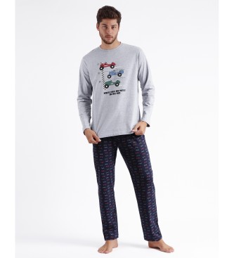 Admas Pyjama met lange mouwen grijs