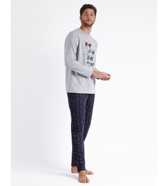 Admas Pyjama met lange mouwen grijs