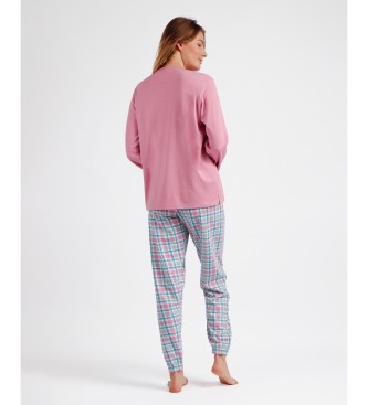 Admas Your Best Friend Long Sleeve Pyjamas pink