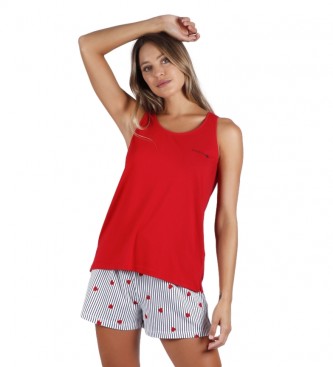 Admas Pyjama Franse liefde rood