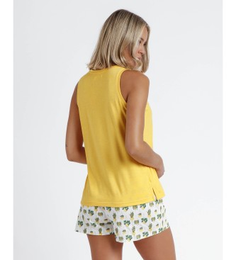 Admas Pyjama sans manches Hanging Out jaune