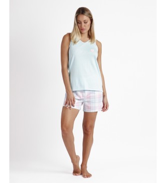 Admas Heart In Love Sleeveless Pyjamas white, blue