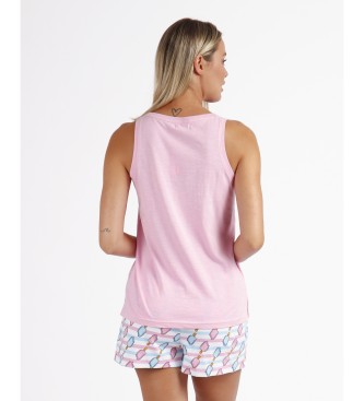 Admas Ijs mouwloze pyjama roze