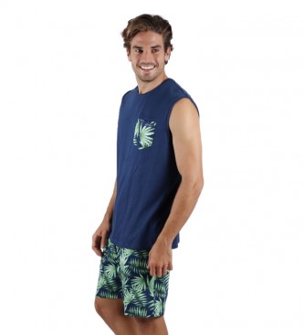 Admas Pijama tropical azul, verde
