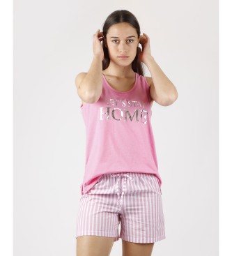 Admas Pyjamas Stay Home Pink