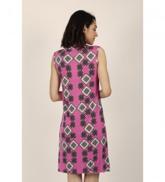 Admas Art Deco Fuchsia Dress