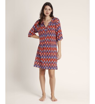 Admas Ethnic Waves Short Sleeve Dress multicoloured