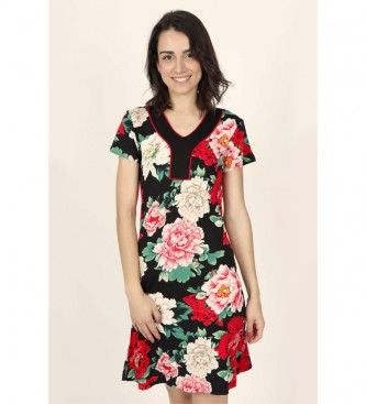 Admas Short Sleeve Dress Nightflowers multicolor
