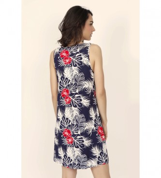 Admas Tropical Navy Sleeveless Dress