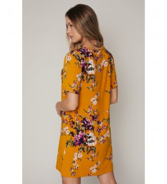 Admas  Sun Flowers mosterd jurk