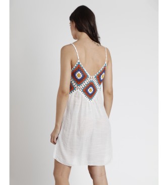 Admas ADMAS Strappy Hippy Crochet Strapless Dress branco