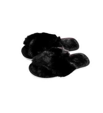 Admas Pantoffels Gekruist Elegant zwart