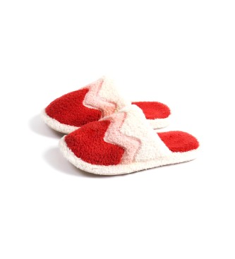 Admas Slippers Tricolour red