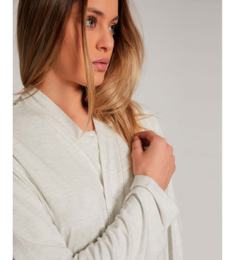 Admas Basic beige long-sleeved dressing gown