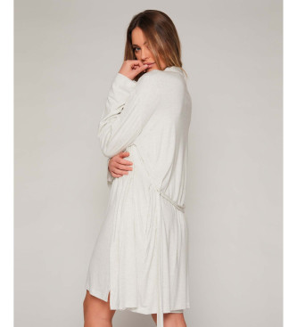 Admas Basic beige long-sleeved dressing gown