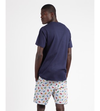Admas Pyjama  manches courtes Never Stop Rolling Navy