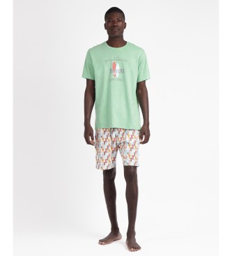 Admas Korte mouwen pyjama Surfers turquoise