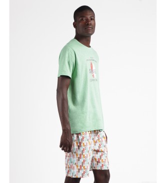 Admas Korte mouwen pyjama Surfers turquoise