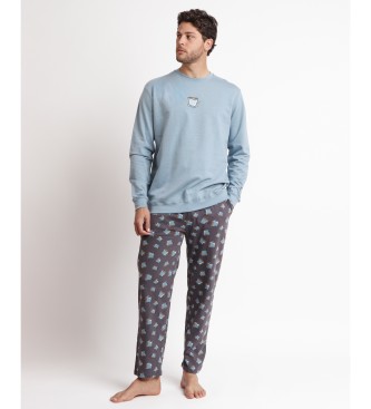 Admas  Kaffe langrmet pyjamas bl