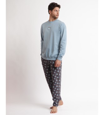 Admas  Kaffe langrmet pyjamas bl