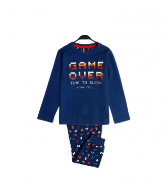 Admas Game Over marineblauer Pyjama