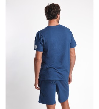 Admas Pyjama  manches courtes Bleu fort