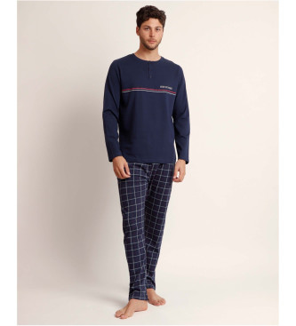 Admas Pyjama Langarm Blau Stay navy