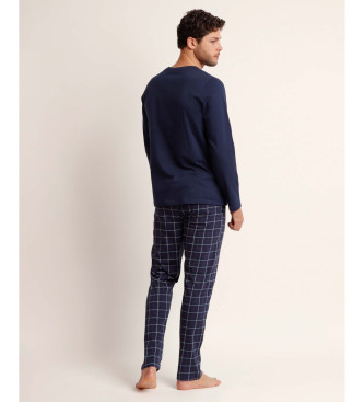 Admas Pyjama Langarm Blau Stay navy