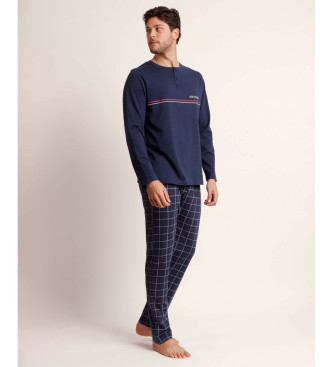 Admas Pyjamas Lngrmad Bl Stay navy