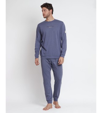 Admas Pyjama Lange Mouw Blauw Premium