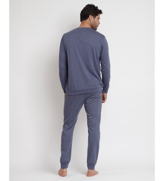 Admas Pyjama Lange Mouw Blauw Premium