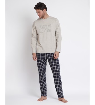 Admas Dream On beige long sleeve pyjamas