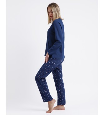 Admas Pyjama met lange mouwen Magisch marineblauw