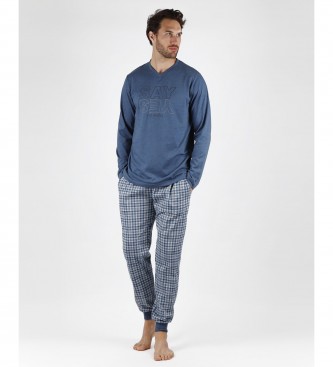 Admas Pyjama Say Yes bleu