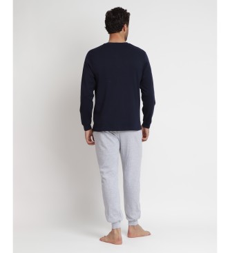 Admas Slow Living langrmet pyjamas navy