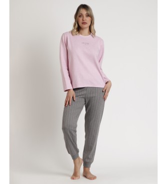 Admas Pyjama mit langen rmeln Weiches Rosa Rosa