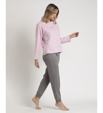 Admas Pyjamas med lange rmer Soft Pink Pink