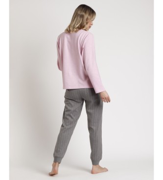 Admas Pyjamas med lange rmer Soft Pink Pink