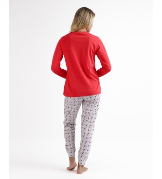 Admas Wake Up Pyjama met lange mouwen rood