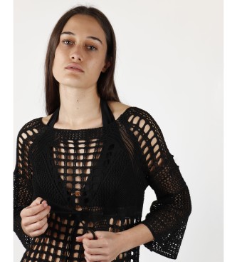 Admas Long Crochet Beach Dress black