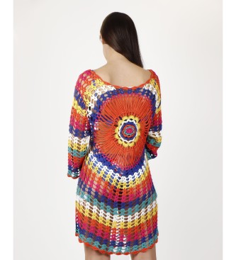 Admas Vestido Playa Crochet Rainbow multicolor