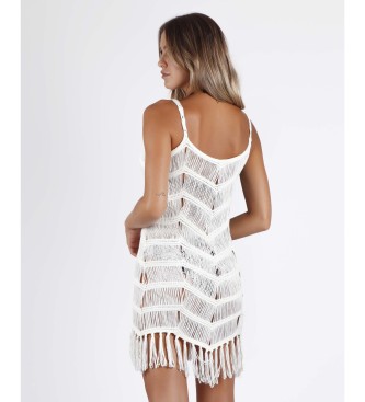 Admas Fringes Beach Dress White