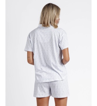 Admas ADMAS CLASSIC Open Pyjamas Short Sleeve Logo Soft blue