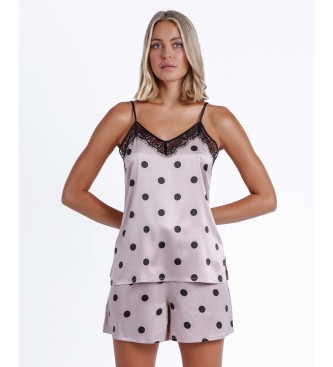 Admas Elegant Dots Off-White Hngselbyxor Pyjamas