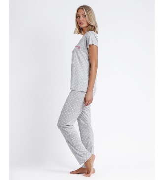 Admas Pyjamas Classic Love Short Sleeve grey