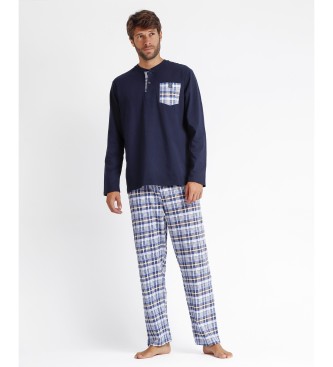 Admas ADMAS CLASSIC Langarm-Pyjama Pfeil blau
