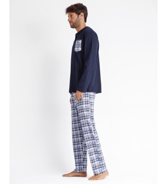 Admas ADMAS CLASSIC Langarm-Pyjama Pfeil blau